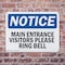 Signmission Main Entrance Visitors Please Ring Bell OSHA Notice Sign, Plastic, 14in W x 10in L, 2PK OS-2PACK-NS-P-1014-L-14085 - alternate 5